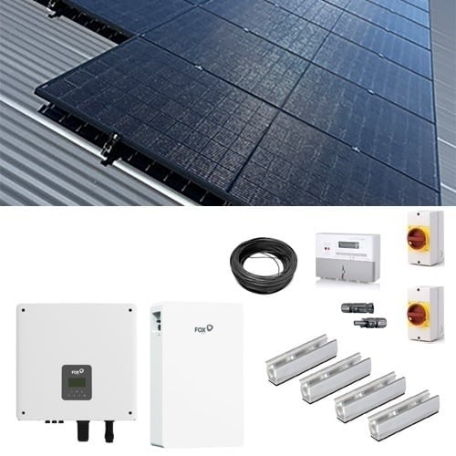 6.75kW (15 Panel) Hybrid Solar Power Kit with 5.76kWh Battery Storage (for Metal/Wooden Roofs)