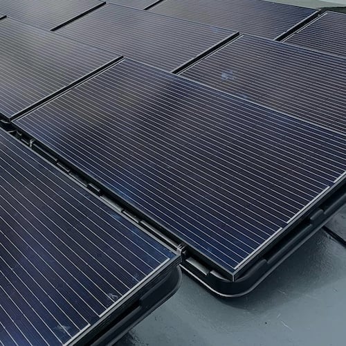 Plug-In Solar 890W (2 Panel) DIY Solar Power Kit with Renusol Console+ Tubs for Ground/Flat Roof (Enphase Micro-Inverters)