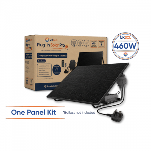 UKSOL Plug-In Solar Pro 460W, 1 Panel, Kit (with 800W Micro-Inverter)