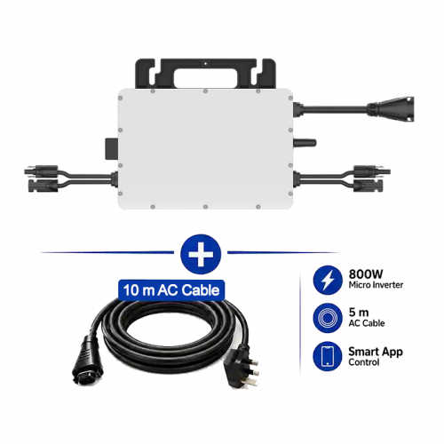 Hoymiles HMS-800-2WB – 800W Dual Input Micro-Inverter (with 10M AC Cable)